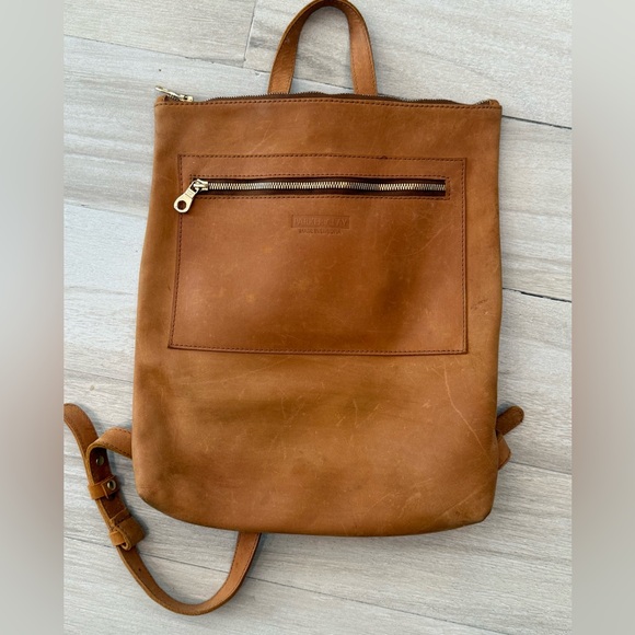 Parker Clay Handbags - Parker Clay Tan Mirimar Leather Backpack!!